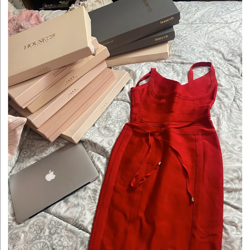 House of cb red dress